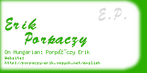 erik porpaczy business card